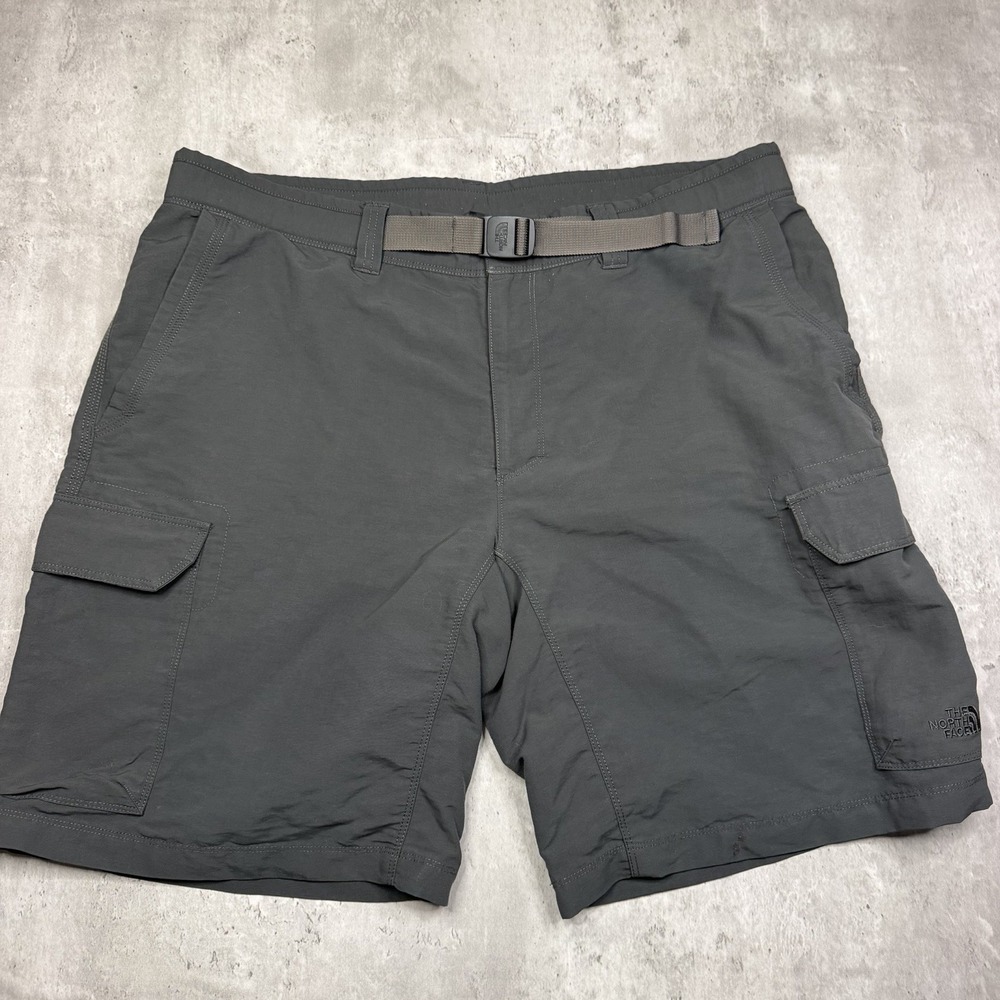 The North Face Mens 38 Paramount Belted Hiking Cargo Shorts Gray 9 Inch Inseam